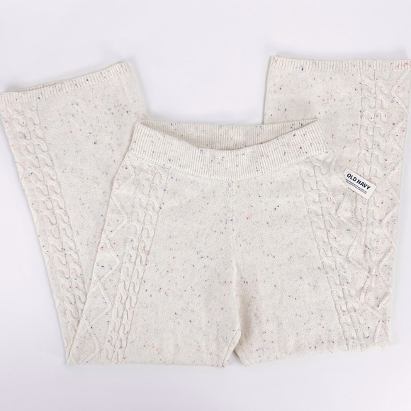 Soft Cable Knit Wide Leg Sweater Pants S Rainbow Donegal Fall Winter Cozy Lounge - Picture 3 of 12